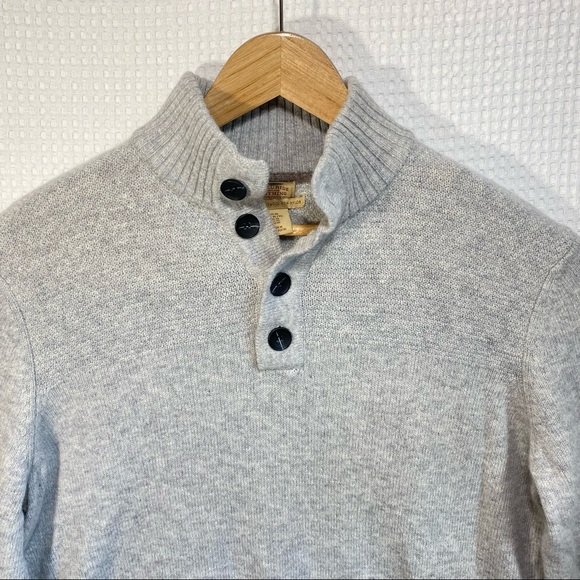 Telluride Clothing 80% Lambswool Henley Sweater Gray Soft; Men’s Size X-Large - Picture 3 of 10